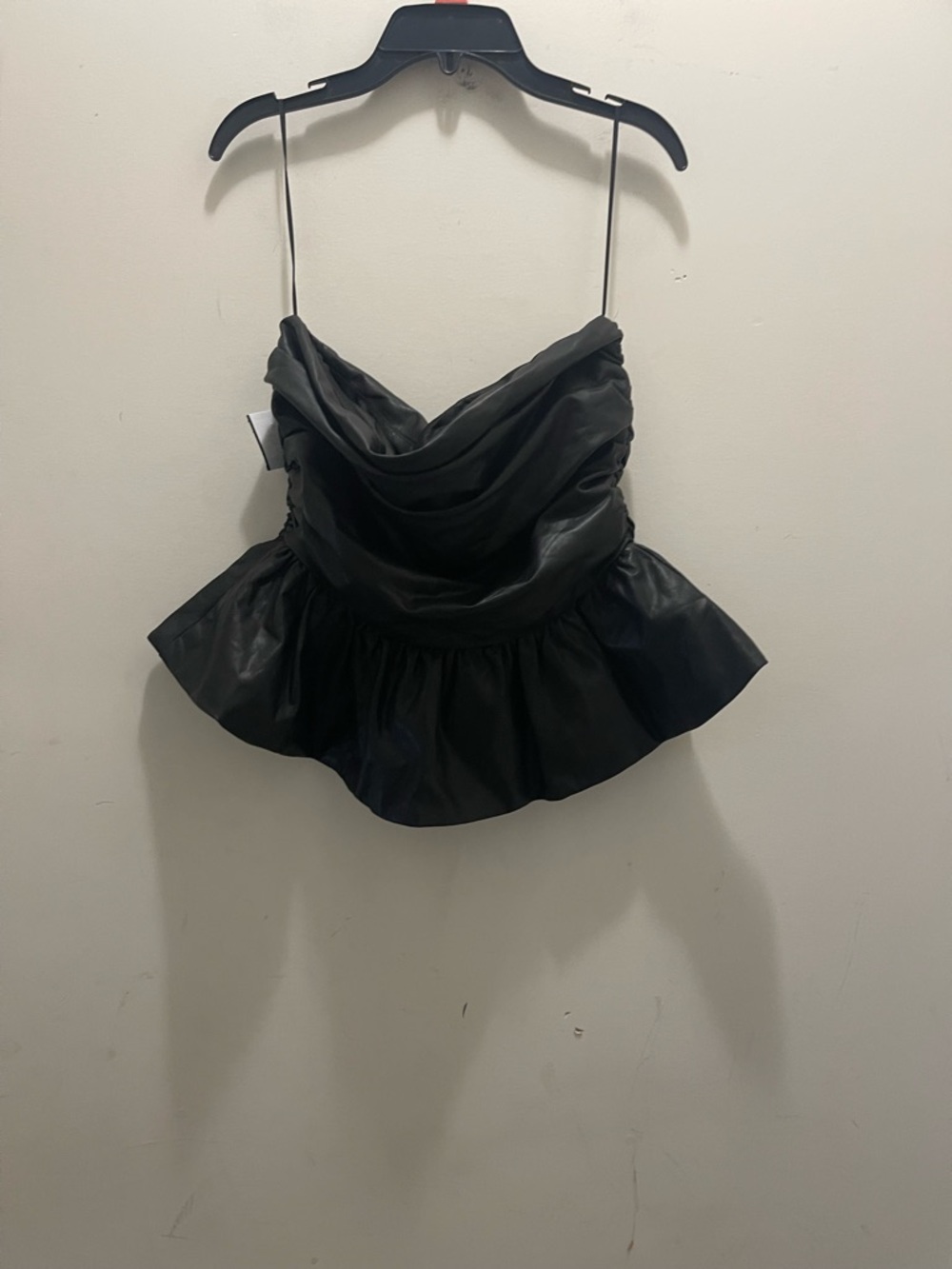 Naked Wardrobe Faux Leather Peplum Camisole Bustier NWT